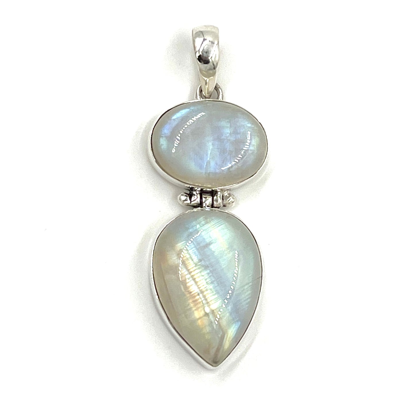 Sterling Silver Double Moonstone Pendants