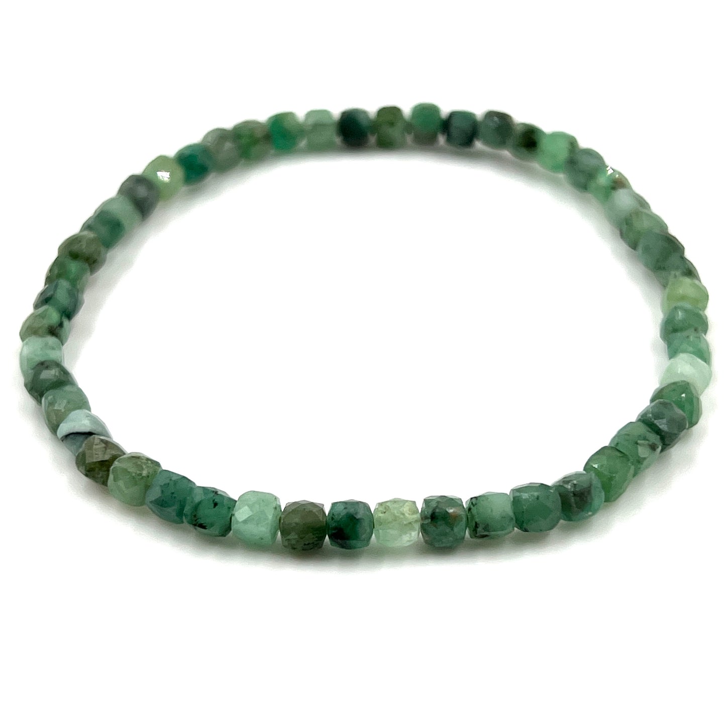 Faceted Emerald Stretchy Bracelets