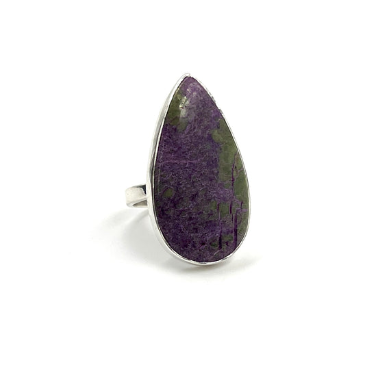 Sterling Silver Stichtite Teardrop Ring
