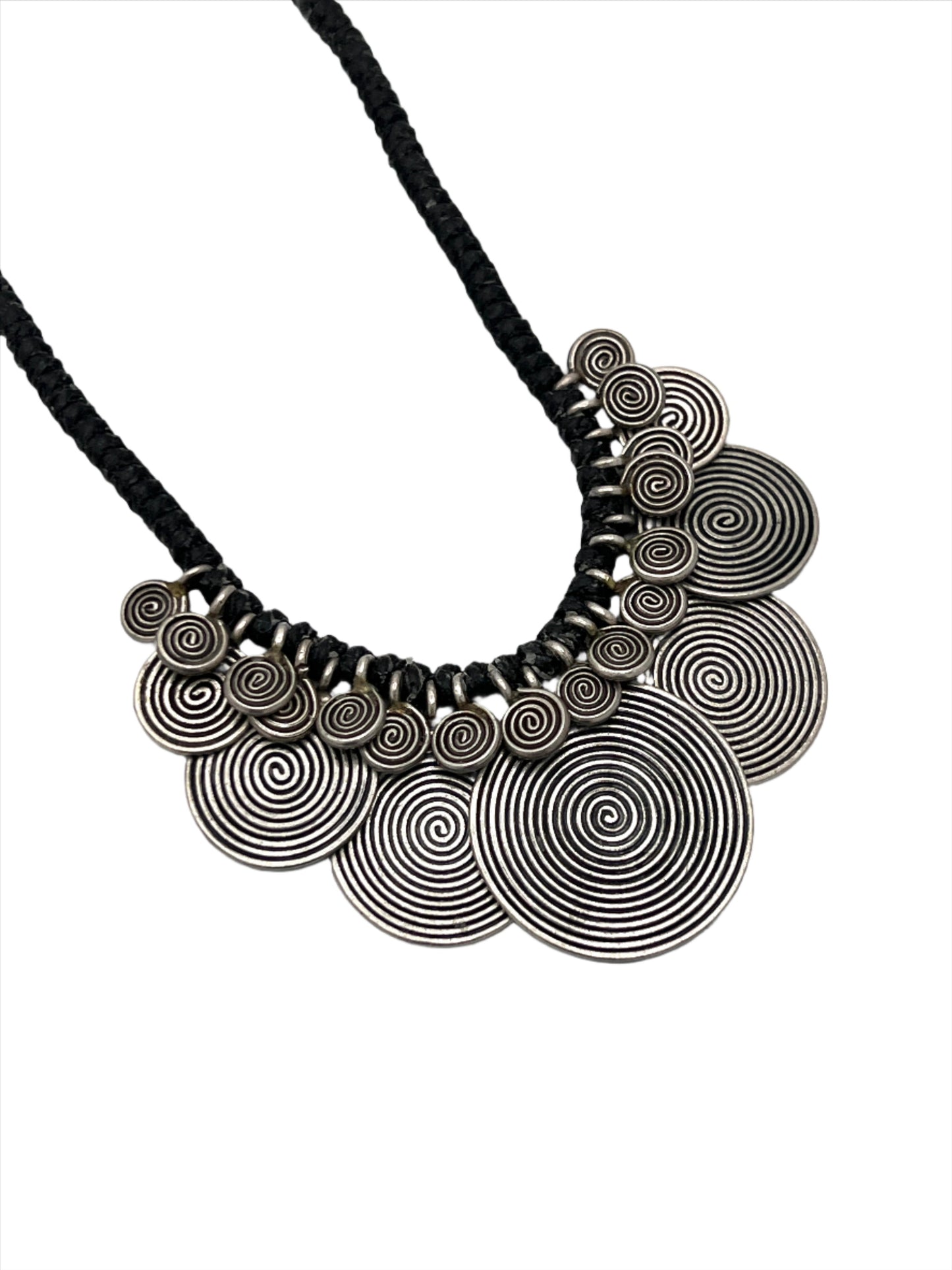 Sterling Silver Hill Tribe Necklace with Spirals