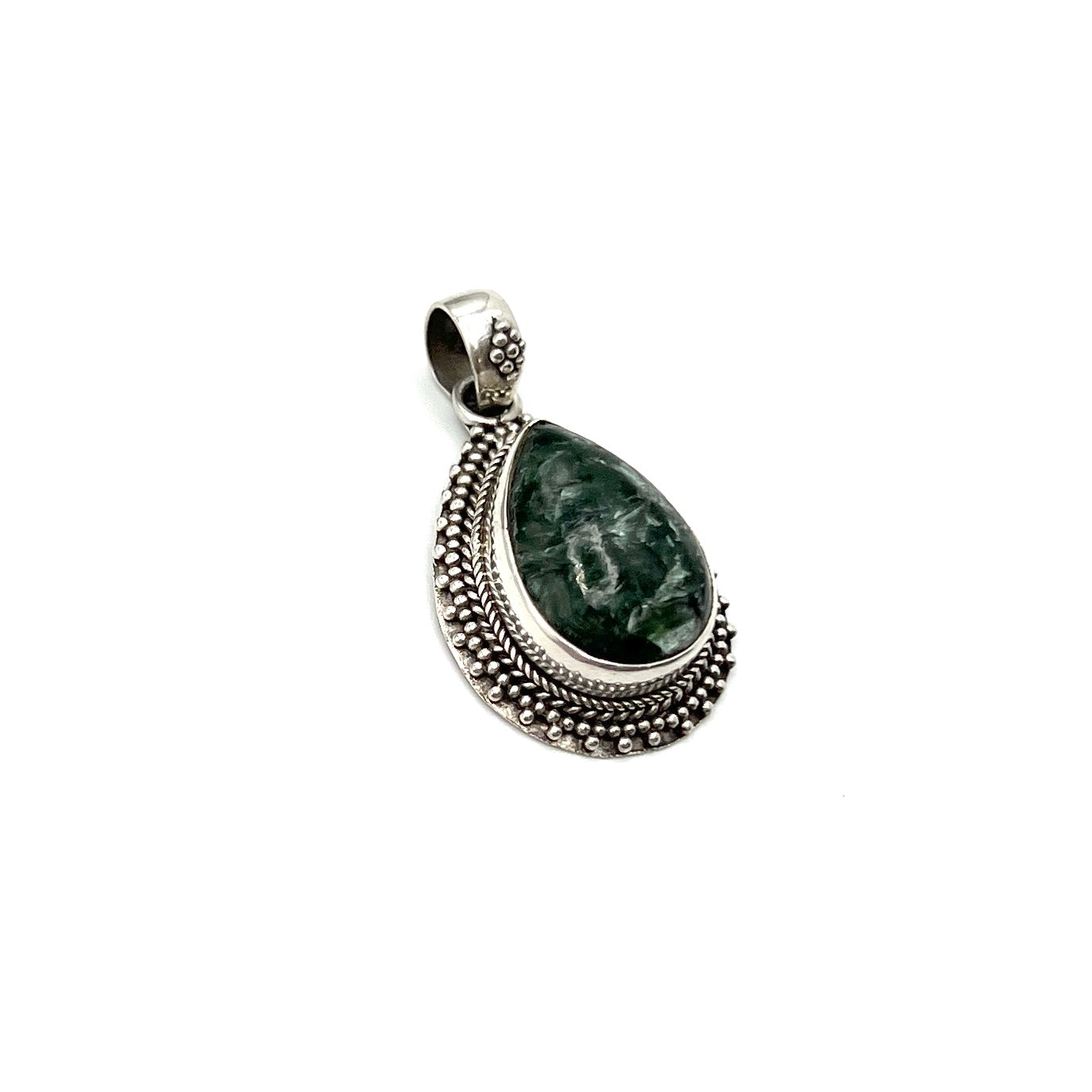 Sterling Silver Seraphinite Teardrop Pendants