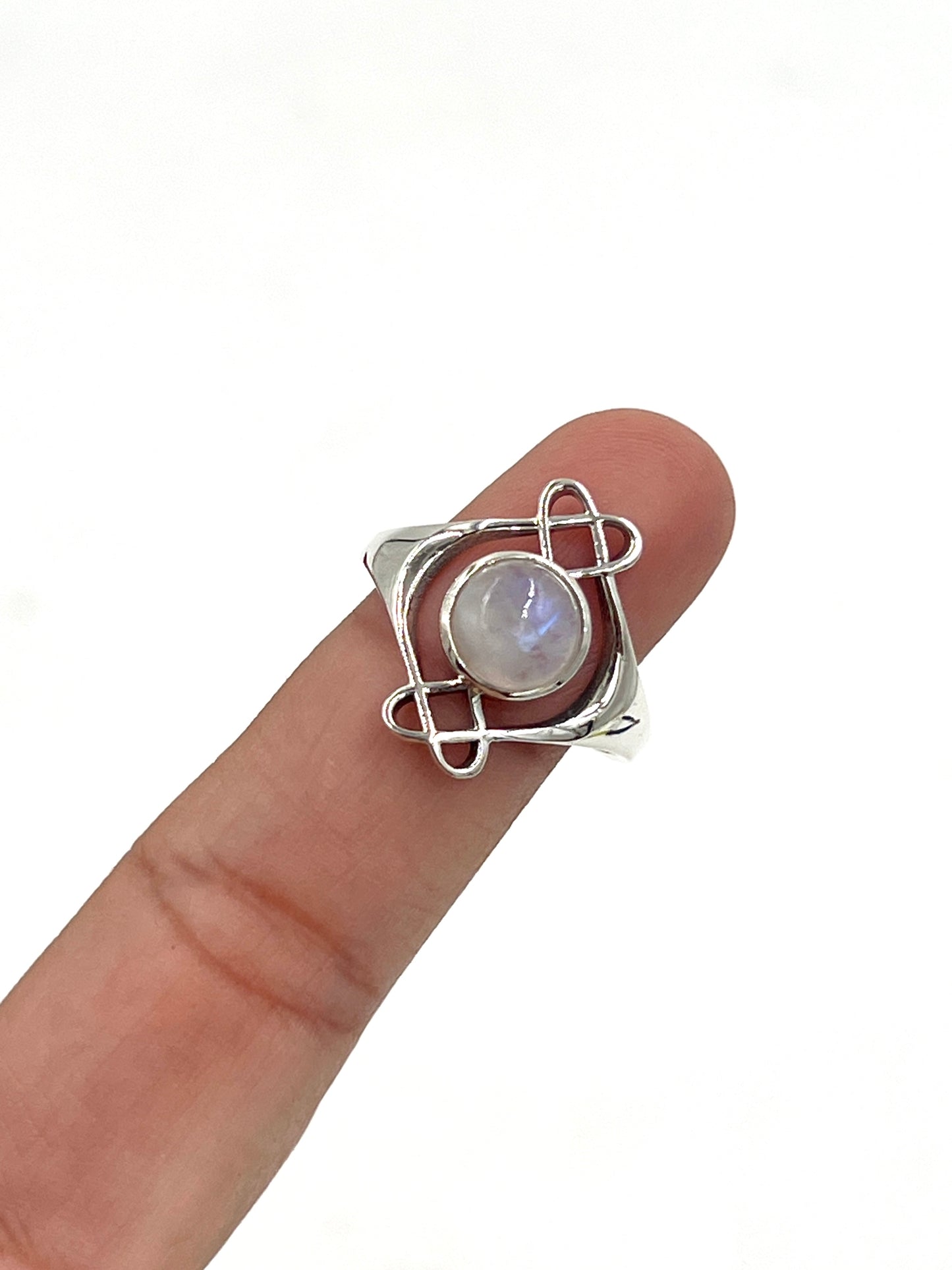 Celtic Heart Moonstone Ring