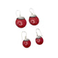 Sterling Silver Red Coral Beaded Circle Earrings