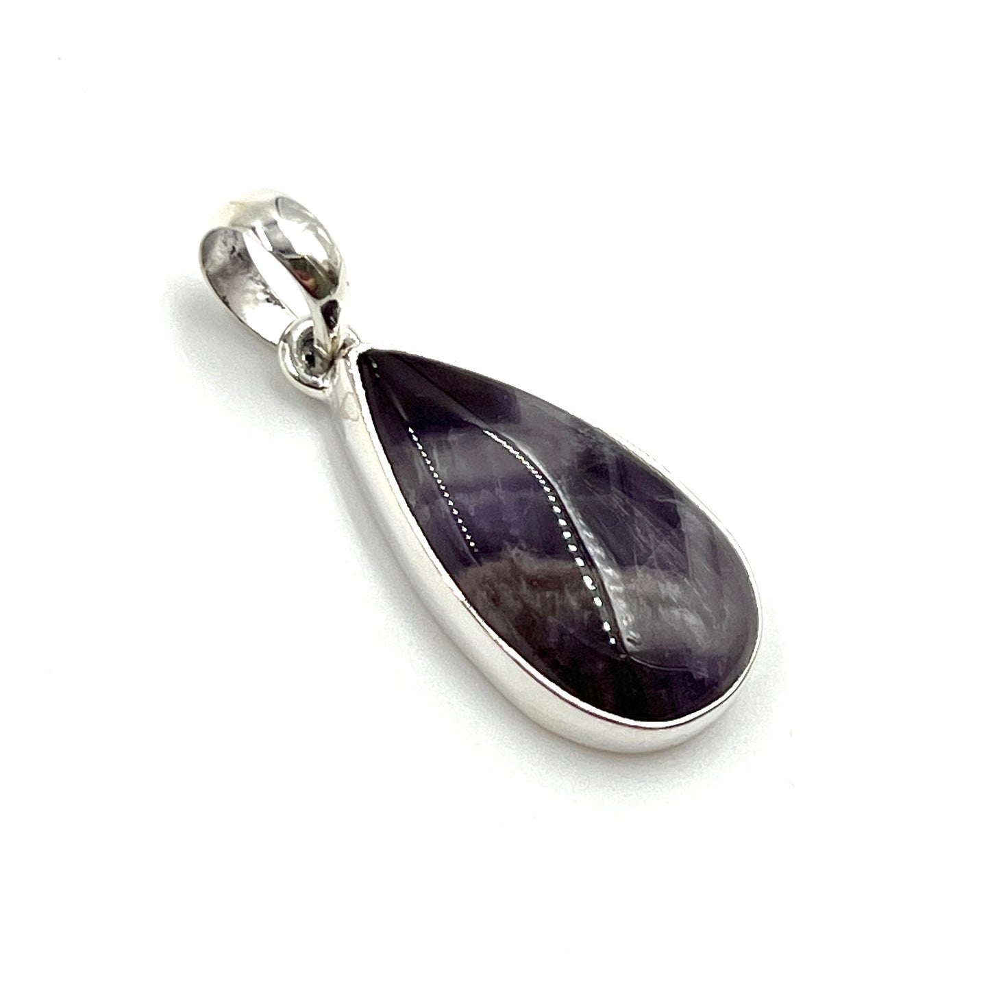 Chevron Amethyst Teardrop Pendants