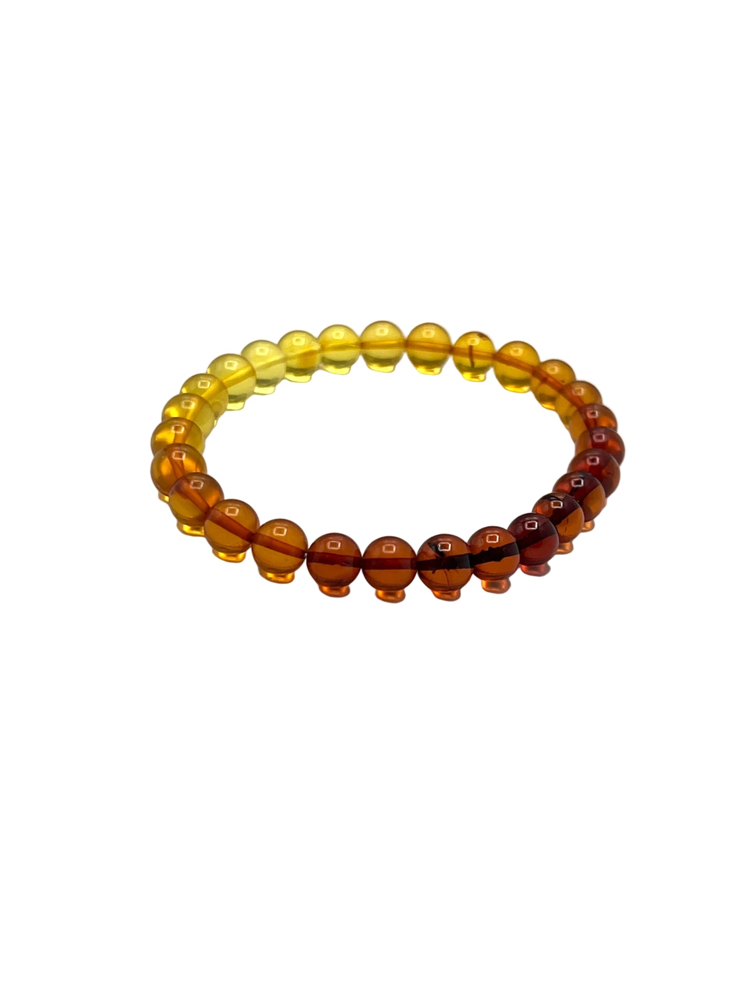 Polished Variegated Amber Beaded Bracelets