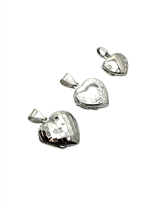 Sterling Silver Heart Locket Pendants