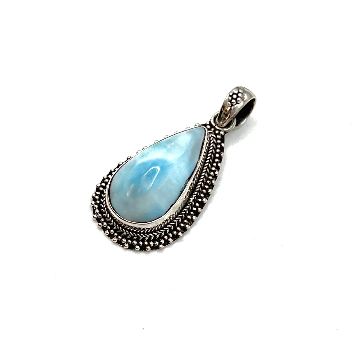 Sterling Silver Larimar Teardrop Pendants