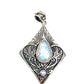 Sterling Silver Hand carved Diamond Shape Pendants