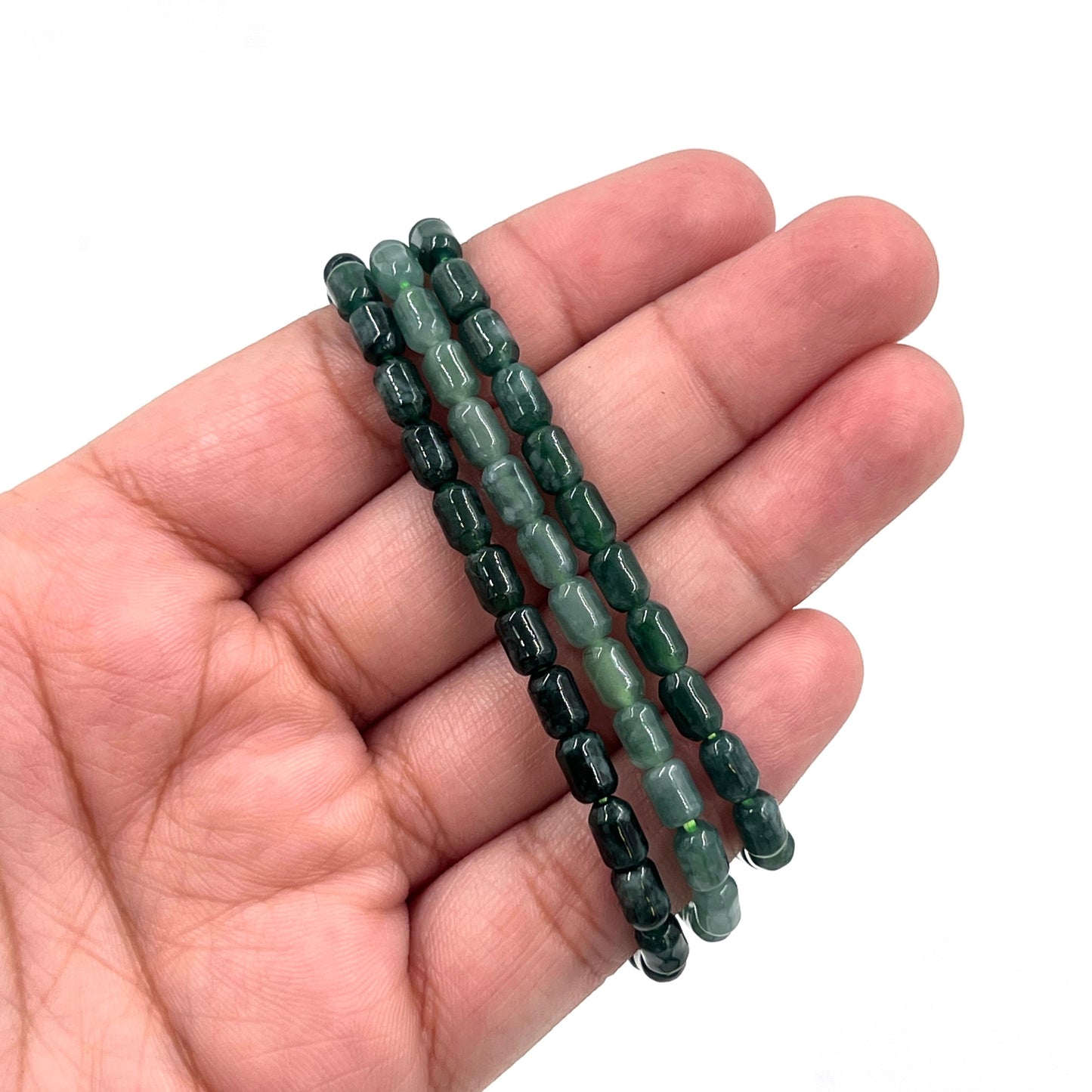 Jade Thin Tube Beaded Bracelets