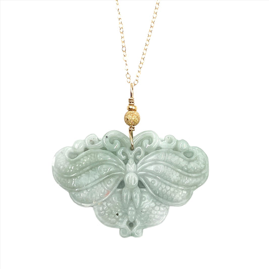 Jade Butterfly Gold Filled Necklace