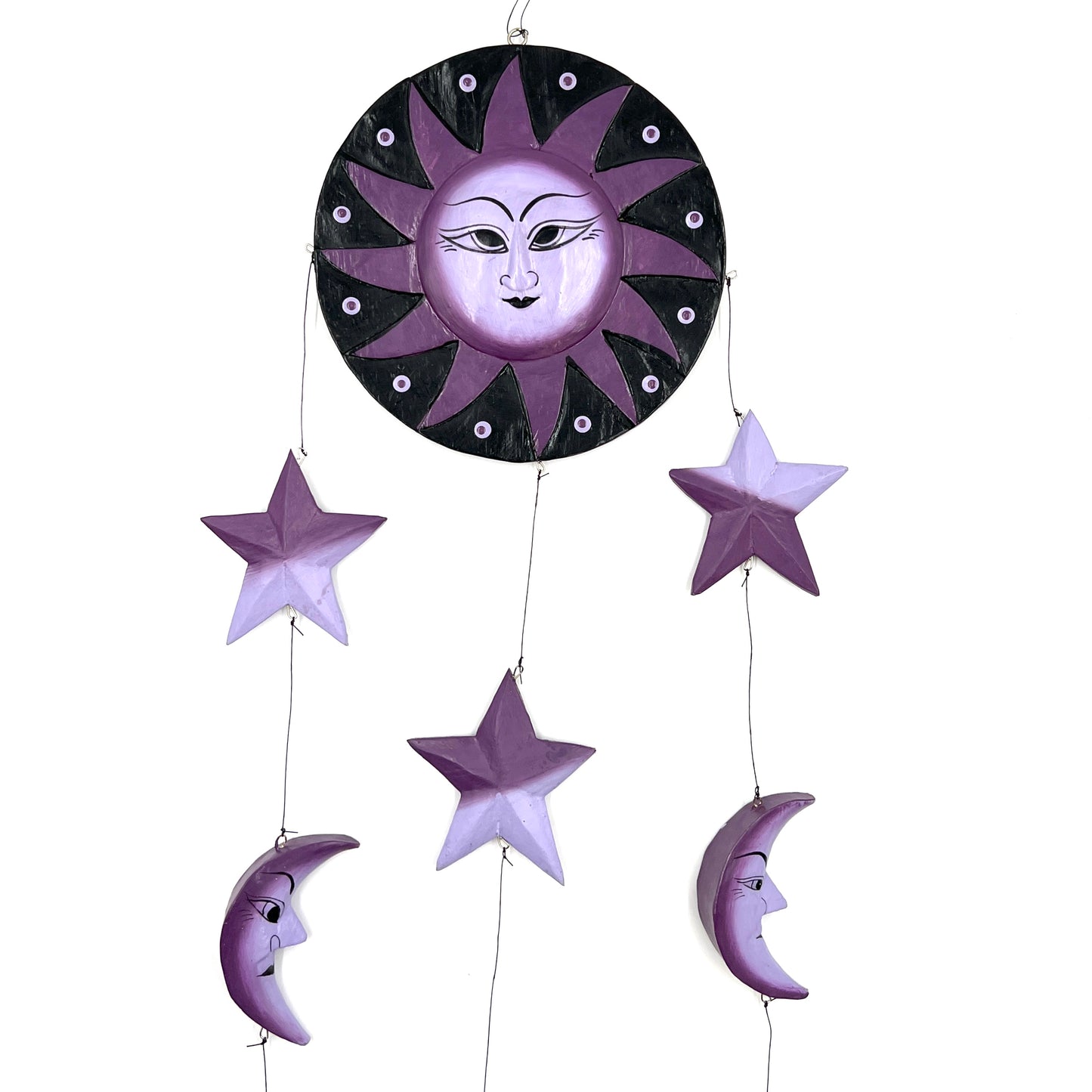 Purple Sun & Moon Painted Mobile