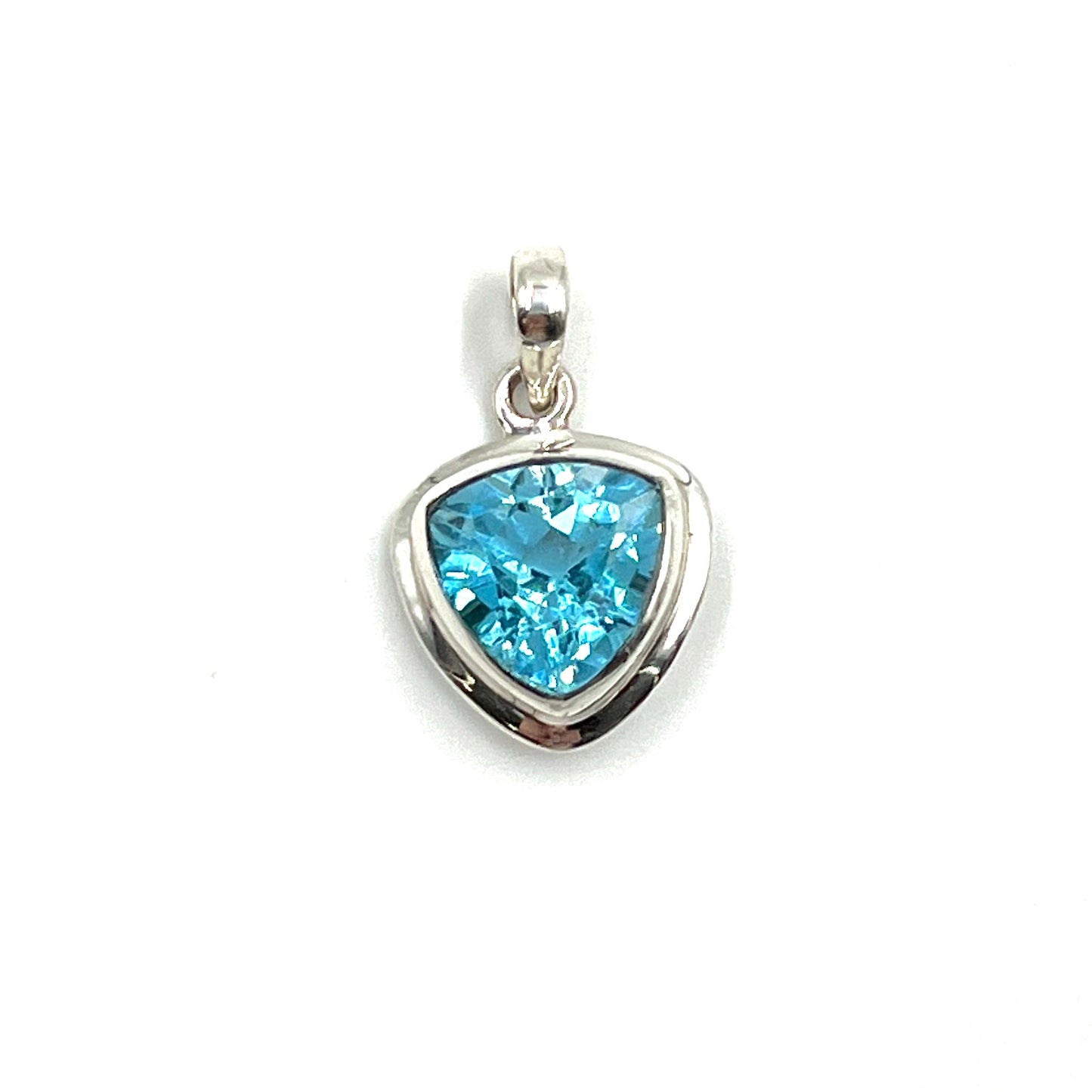 Sterling Silver Trillion Blue Topaz Pendants