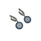 Silver Evil Eye Flat Dangle Earrings