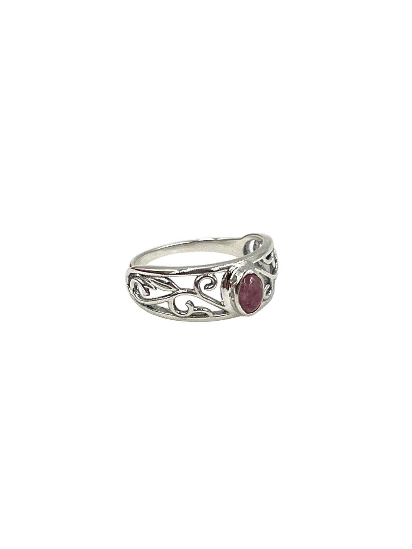 Pink Tourmaline Filigree Ring