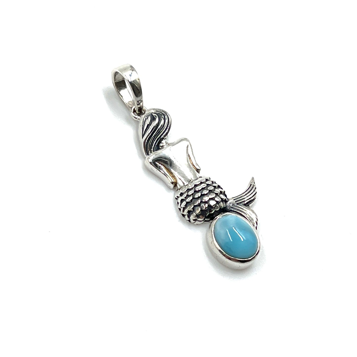 Sterling Silver Mermaid Larimar Pendants