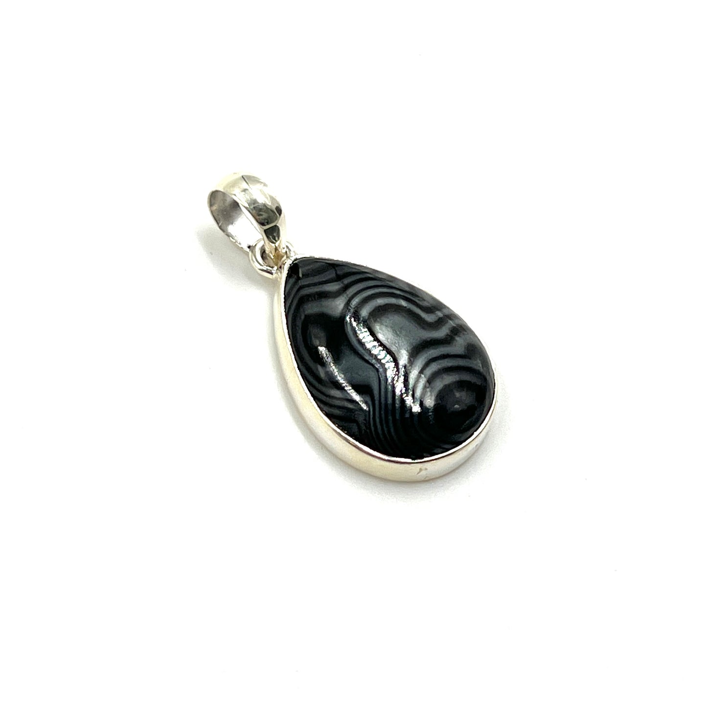 Psilomelane Teardrop Pendants