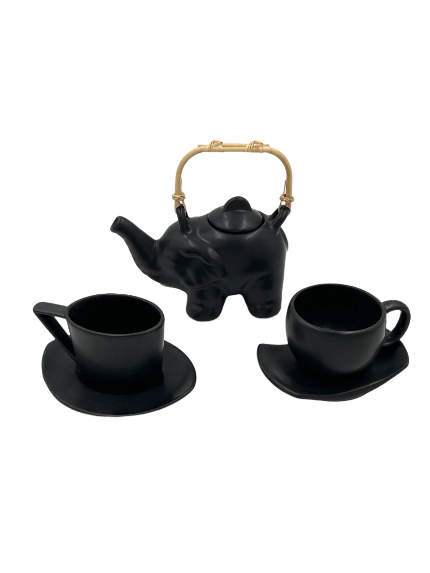 Black Elephant Ceramic Tea Pot Set