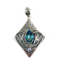 Sterling Silver Hand carved Diamond Shape Pendants