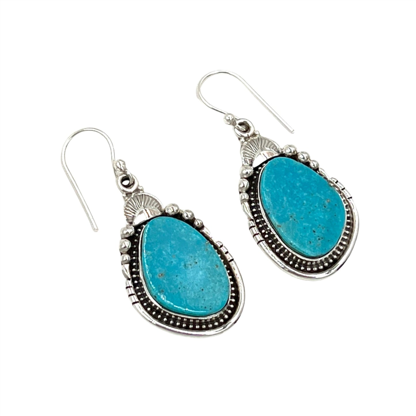 Sterling Silver Turquoise Teardrop Earrings