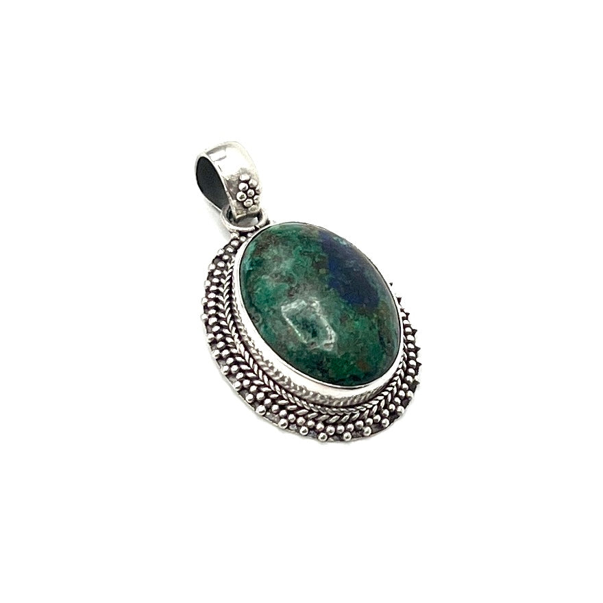 Sterling Silver Azurite & Malachite Pendants