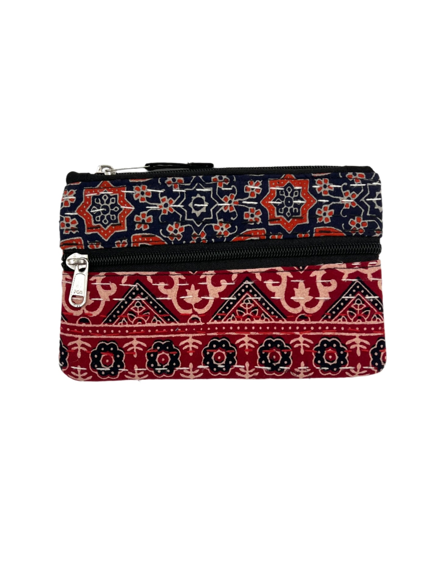 Block Print Kantha Coin Bag 5" x 7"