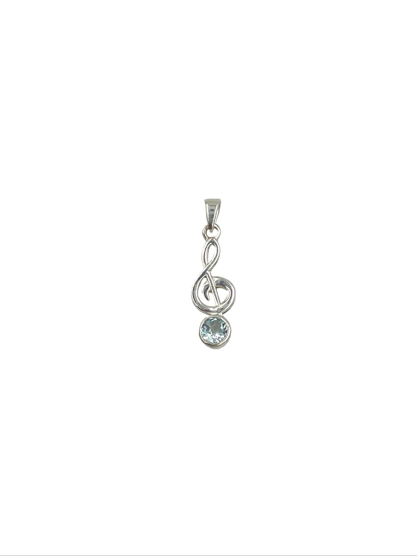 Gemstone Treble Clef Pendants