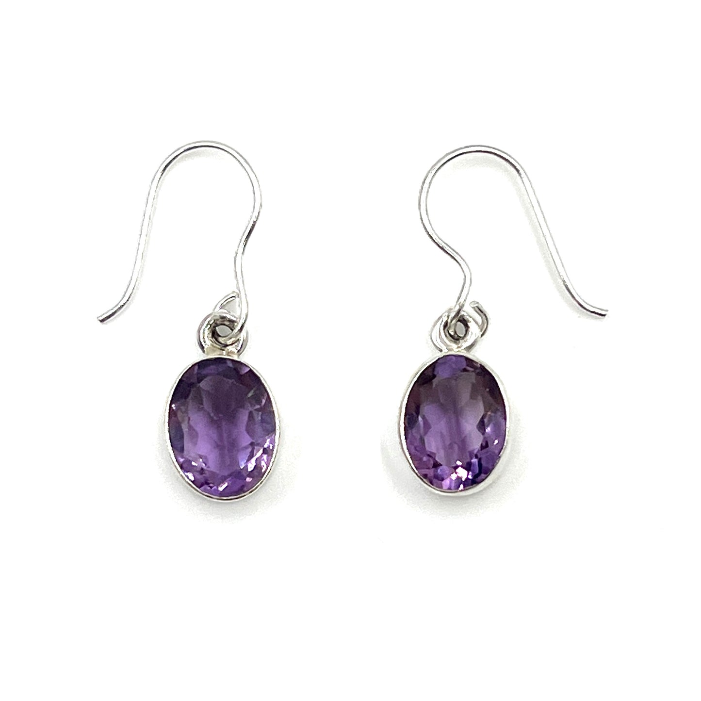 Sterling Silver Faceted Amethyst Earrings