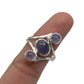 Sterling Silver Triple Tanzanite Ring