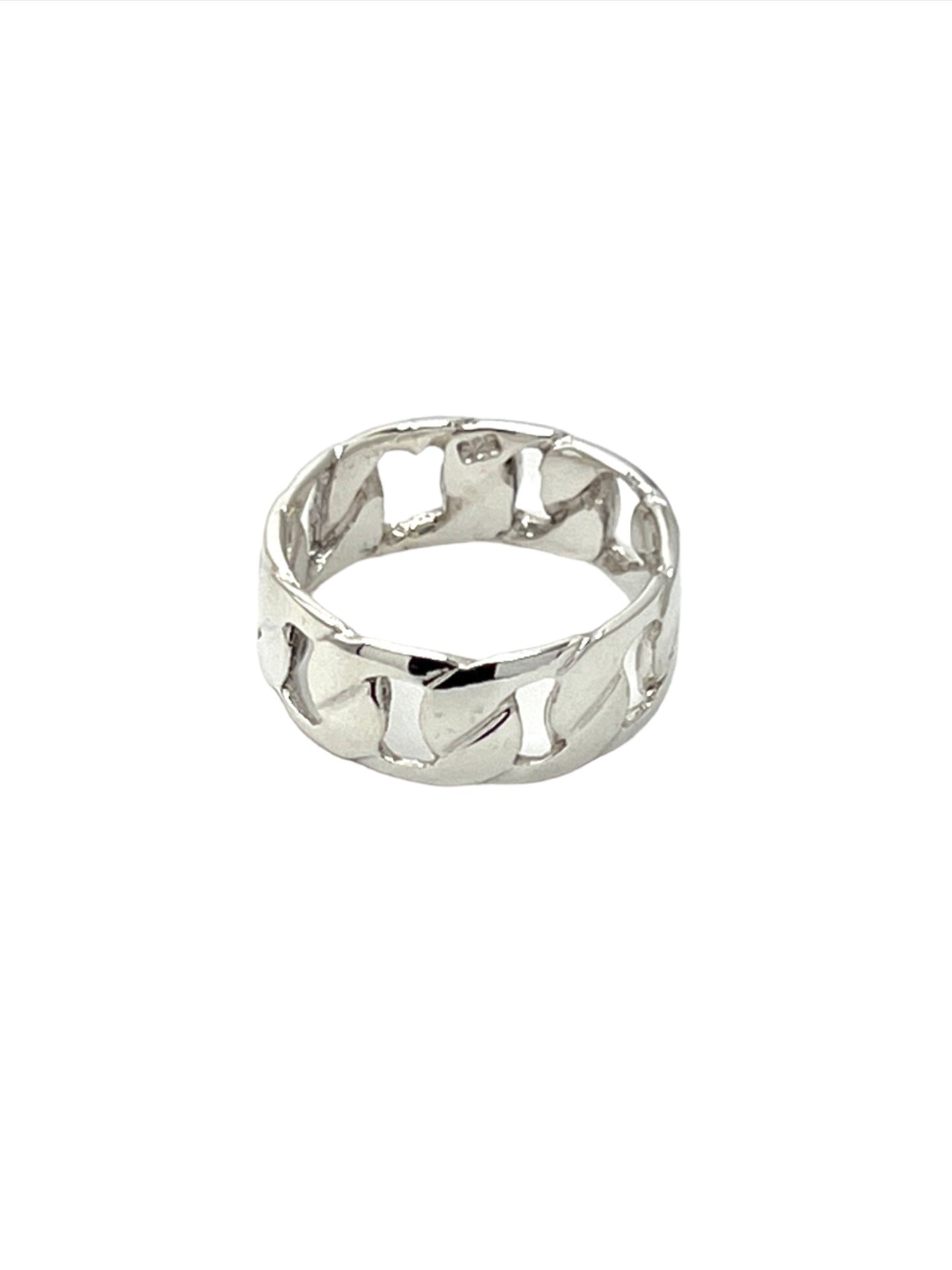 Sterling Silver Figaro Chain Ring