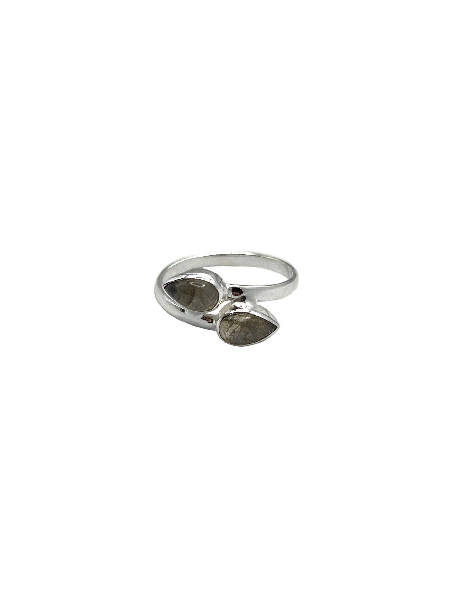 Double Teardrop Gemstone Rings