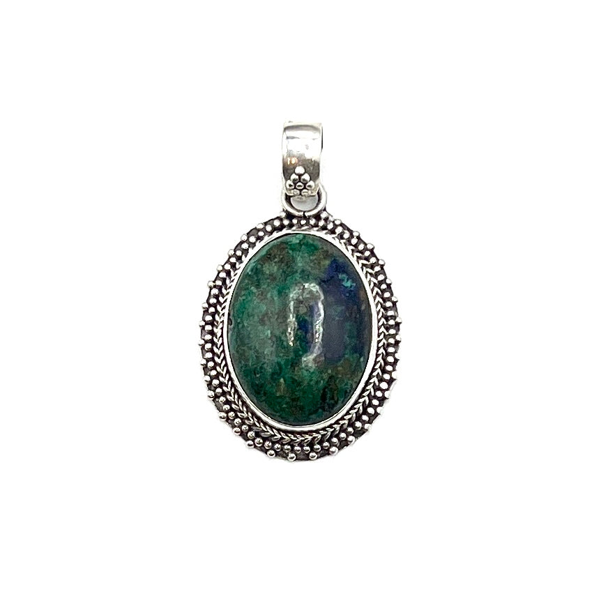 Sterling Silver Azurite & Malachite Pendants