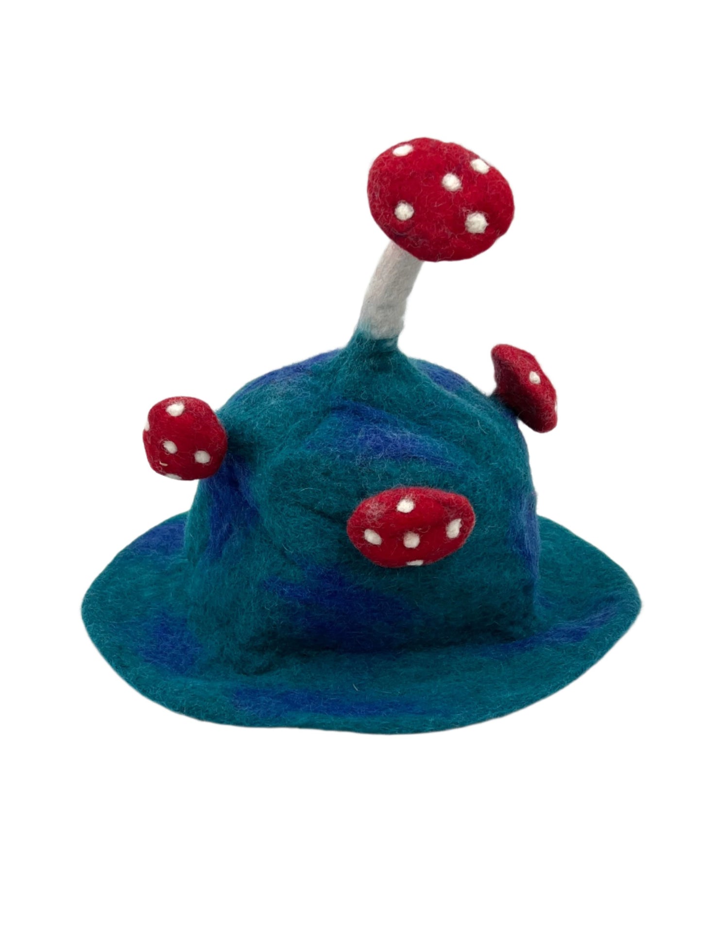 Hand felted Mushroom Wool Hats | Blues