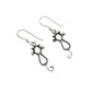 Sterling Silver Beaded Cats Earrings