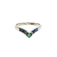 Sterling Silver Abalone Shell Chevron Heart Ring