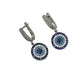Silver Evil Eye Flat Dangle Earrings