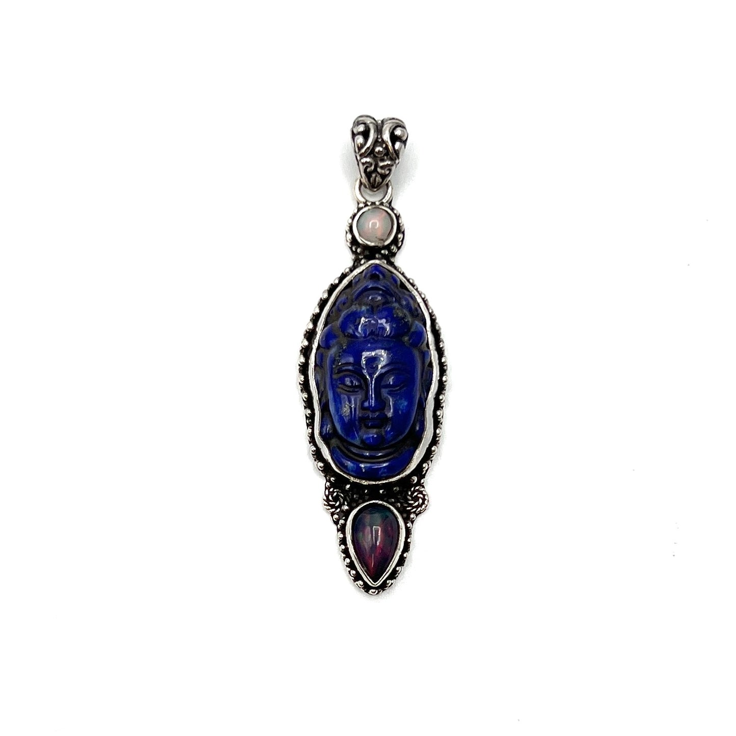 Lapis Lazuli & Opal Quan Yin Pendants