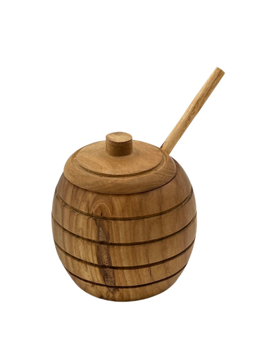 Honey Dipper Teak Jar