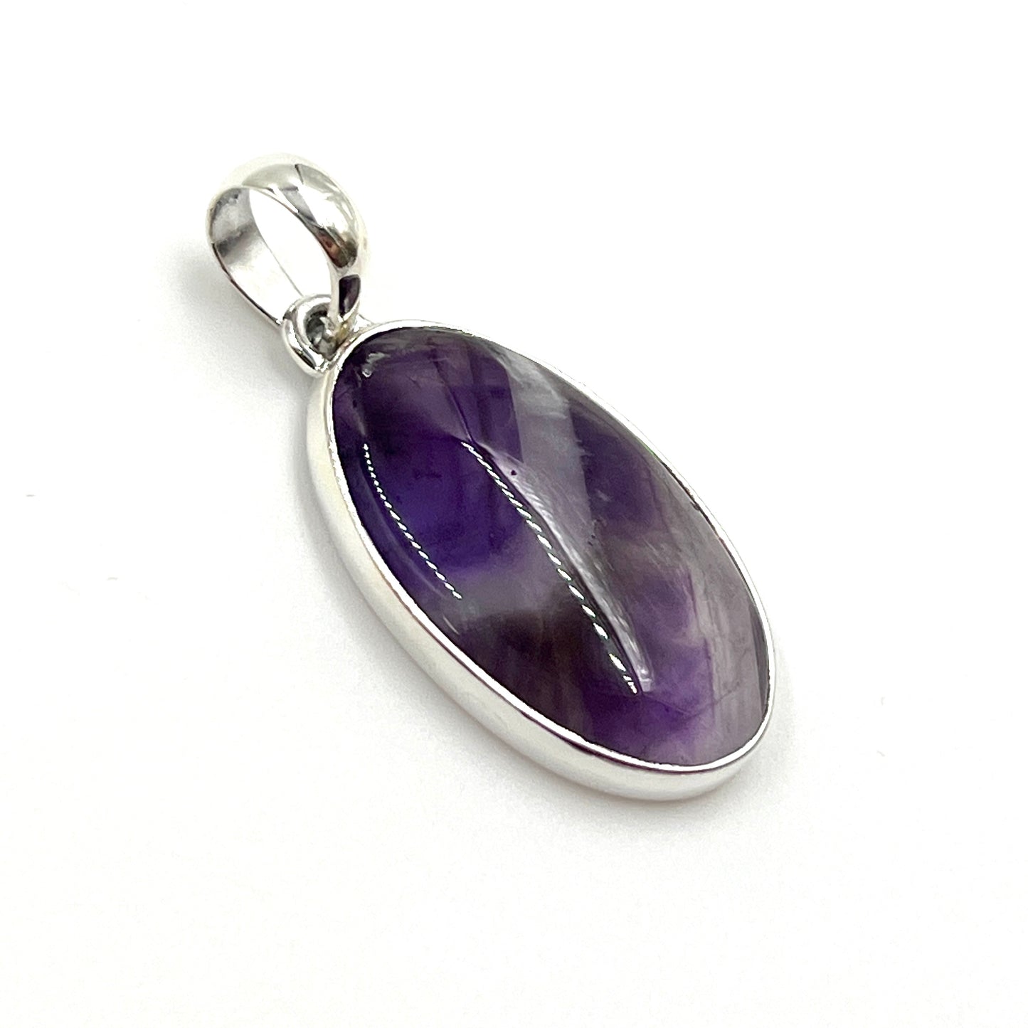 Chevron Amethyst Oval Pendants