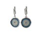 Silver Evil Eye Wavy Dangle Earrings