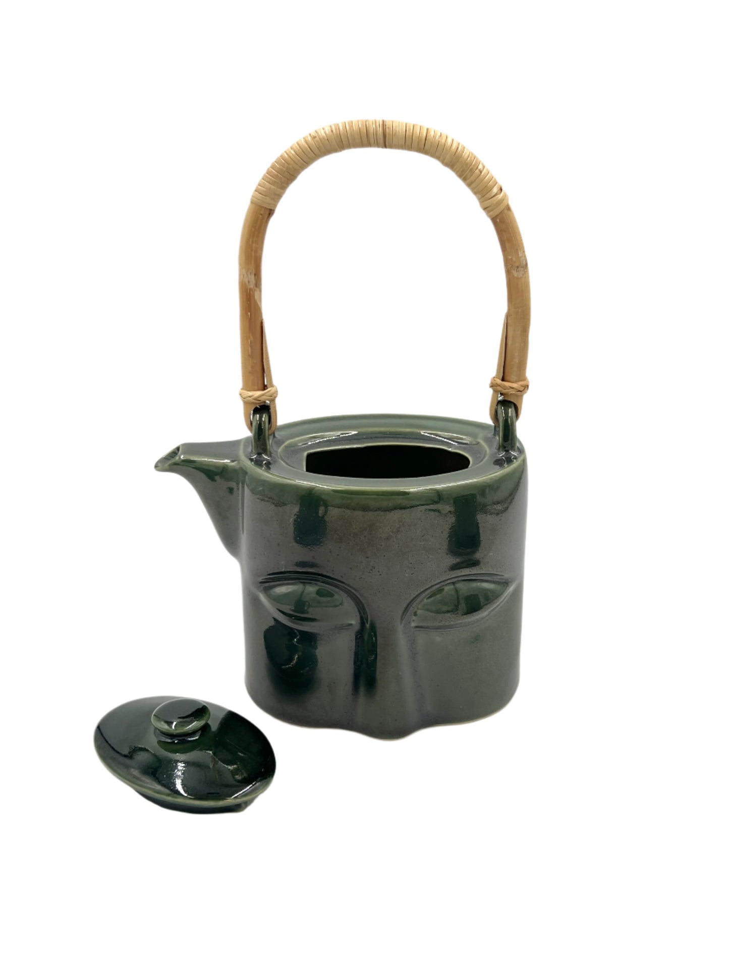 Emerald Buddha Face Tea Pot Set