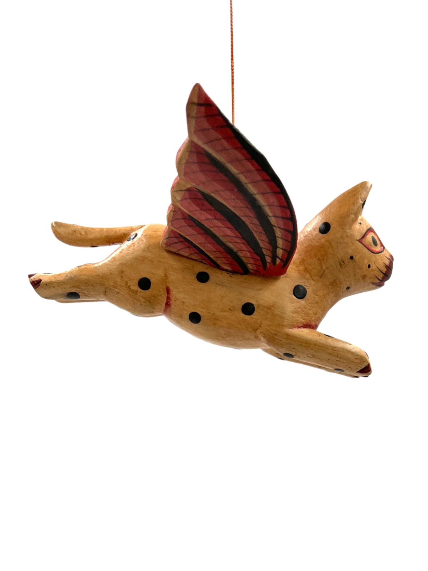 Mini Flying Kitty Spirit Chaser Tan & Black Polka Dot