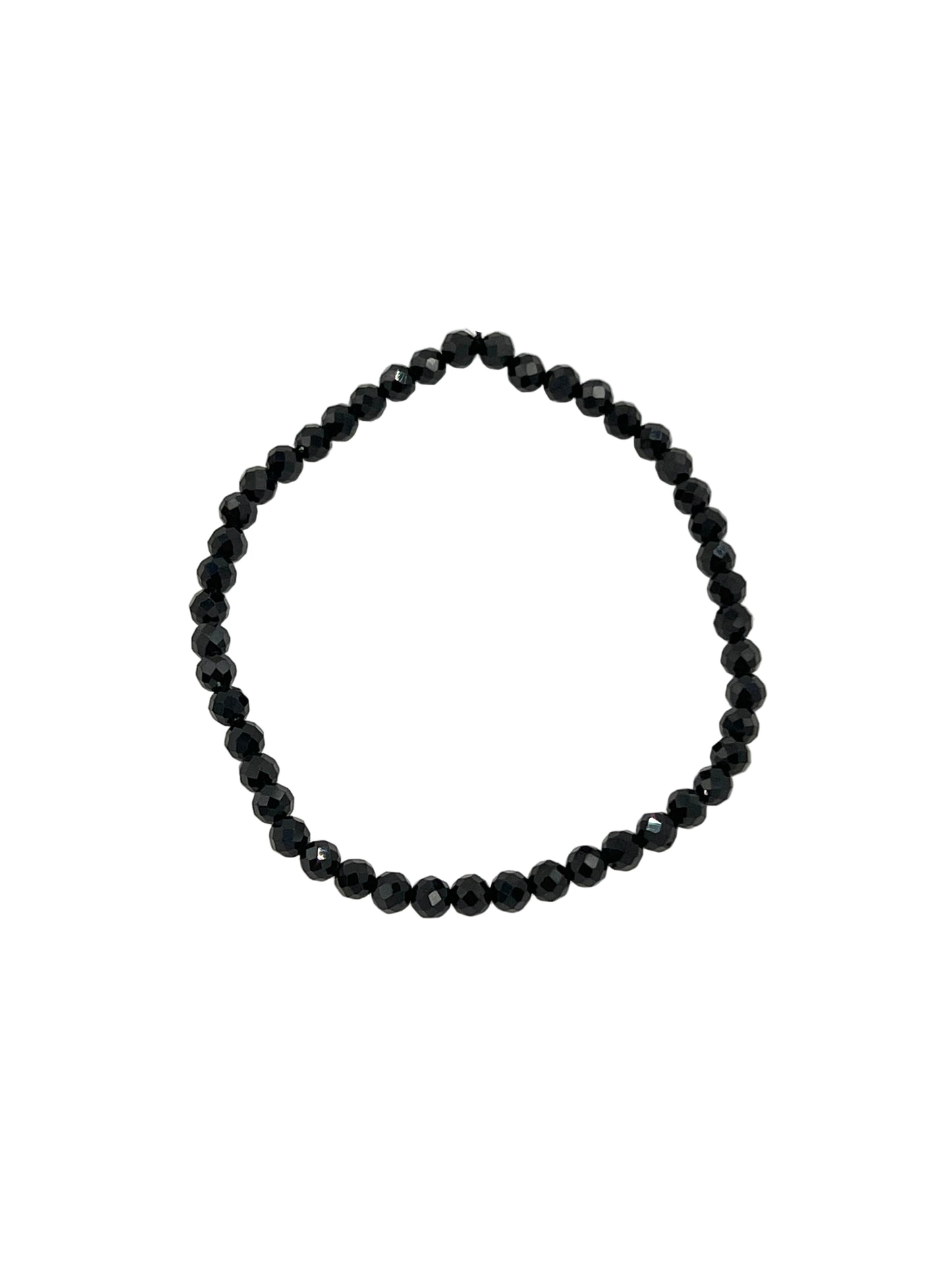Faceted Black Spinel Beaded Bracelet