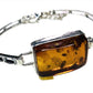 Sterling Silver Amber Rectangle Bracelet
