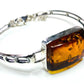 Sterling Silver Amber Rectangle Bracelet