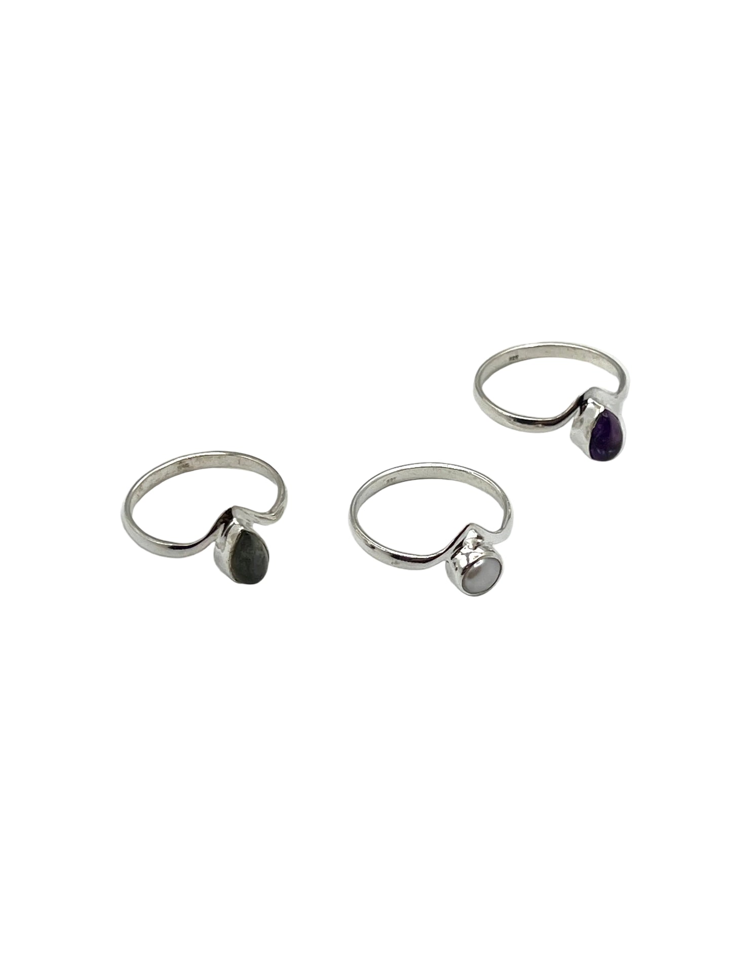 Teardrop Crown Gemstone Rings