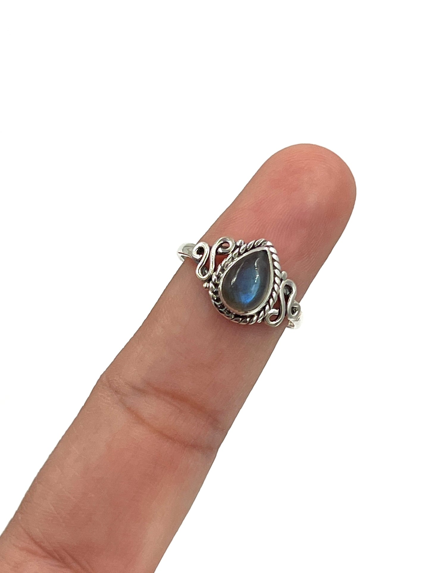 Teardrop Labradorite Ring