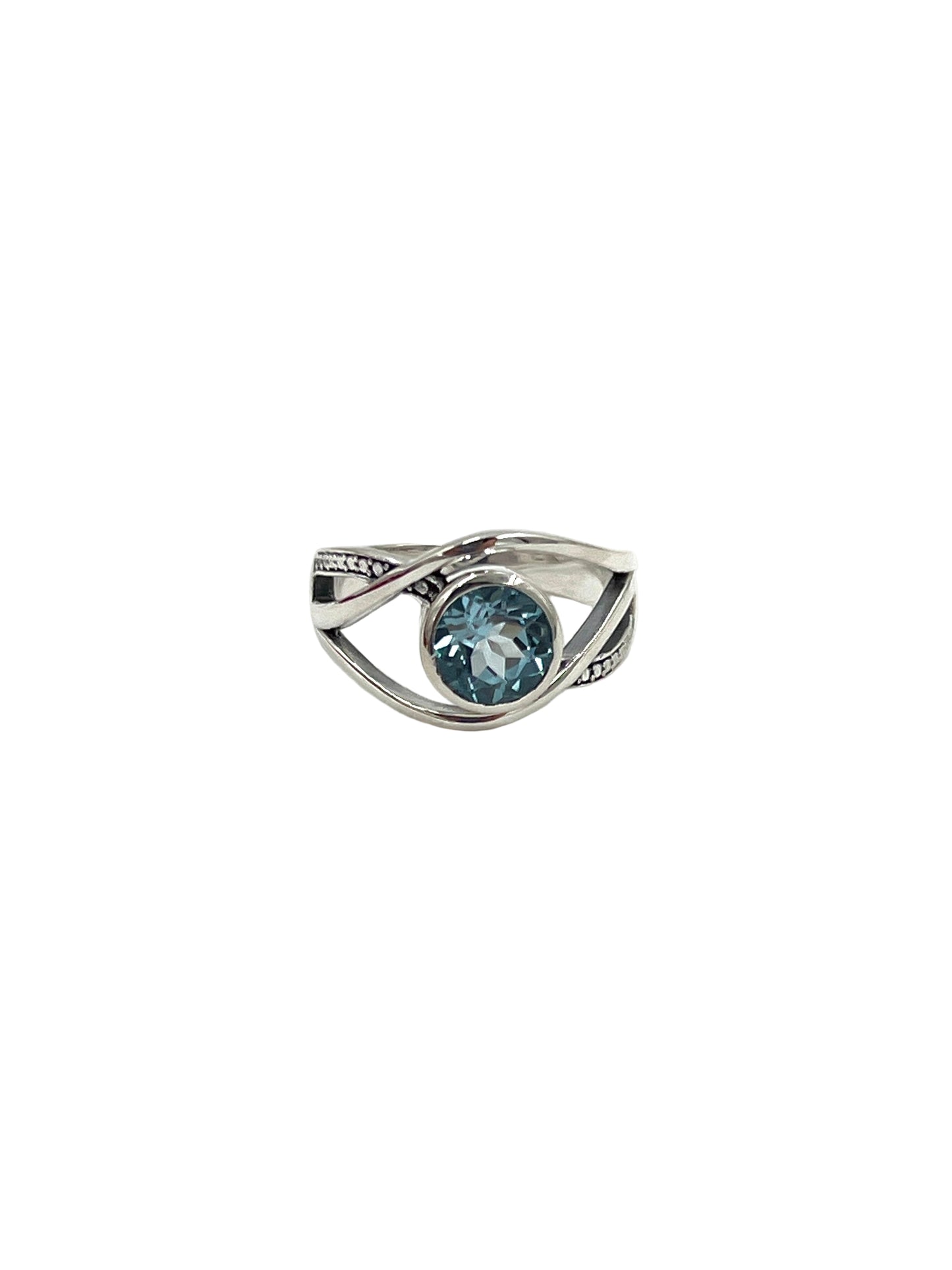 Wavy Blue Topaz Ring