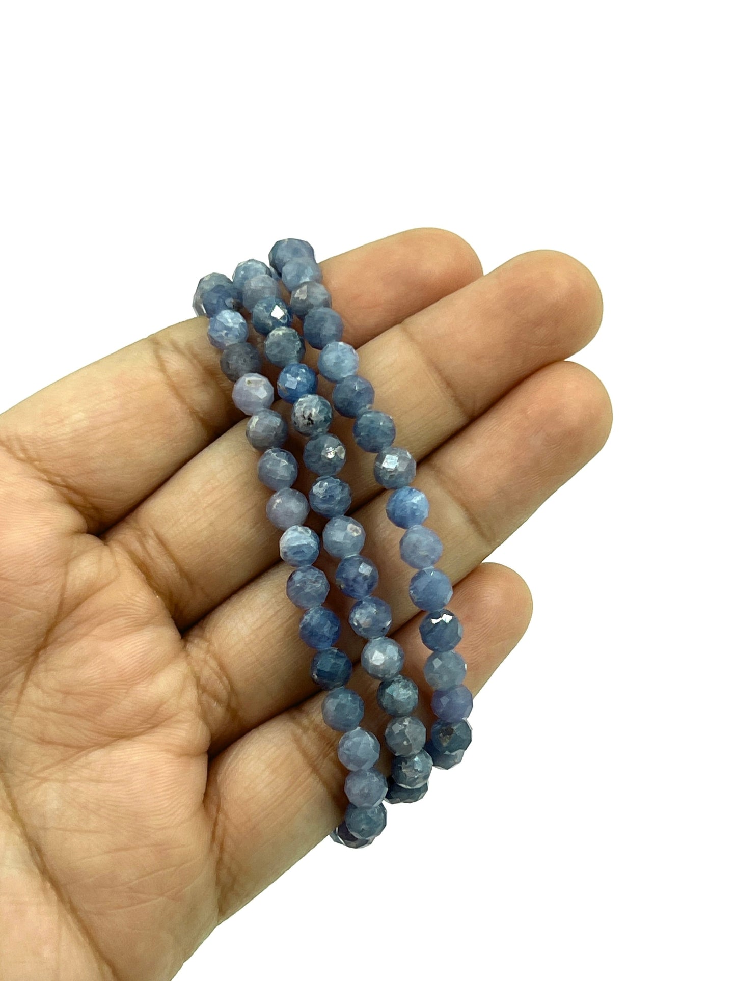 Faceted Sapphire Stretchy Bracelets