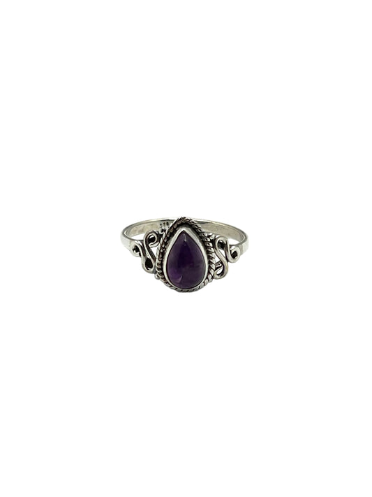 Teardrop Amethyst Ring