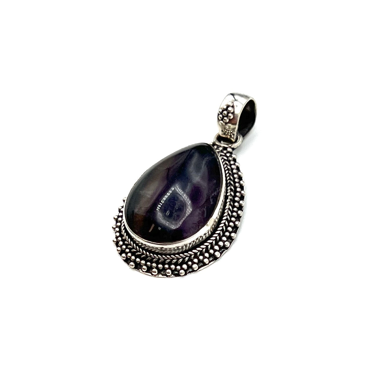 Sterling Silver Fluorite Teardrop Pendants